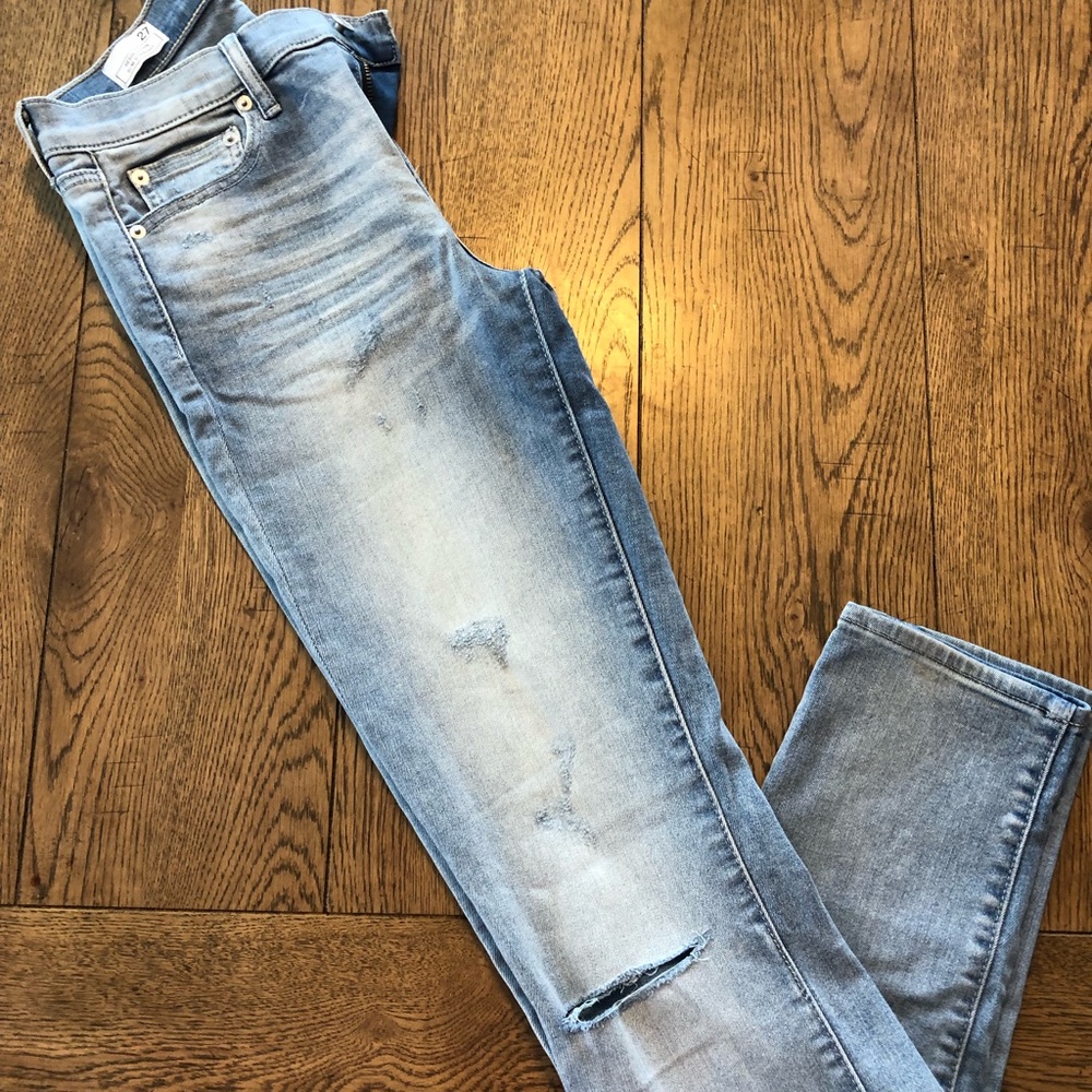 GAP distressed slim straight jeans - Picture 4 of 8